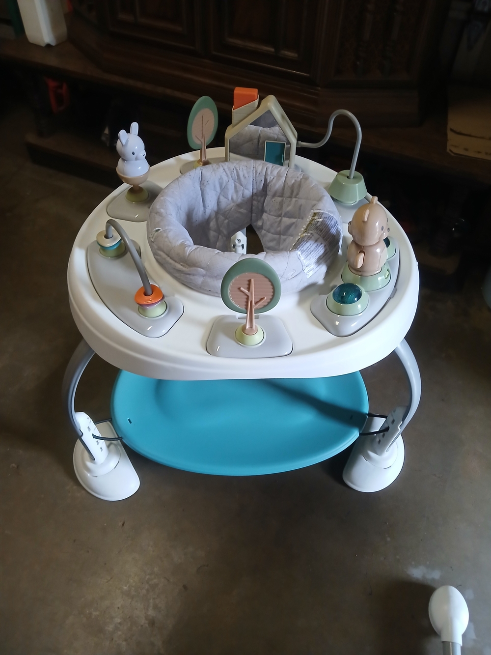 Neutral and Teal Activity Center Jumper